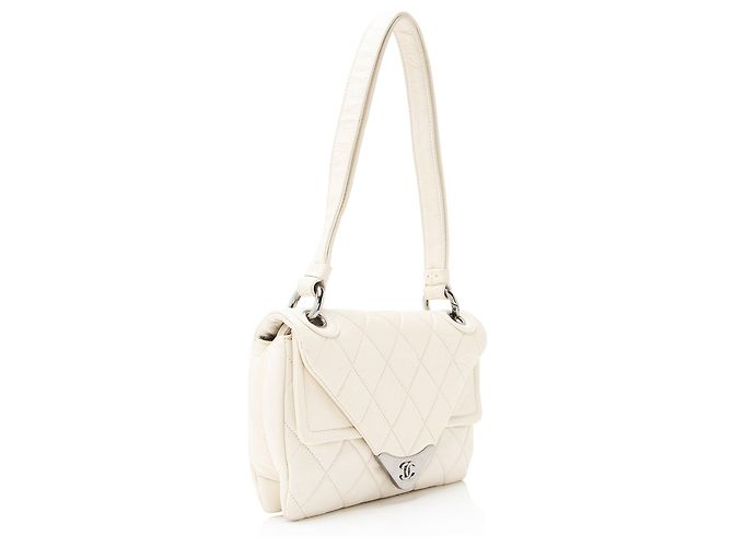 Gabrielle Borsa a Spalla Envelope in Pelle di Agnello Chanel Bianco - vista 2