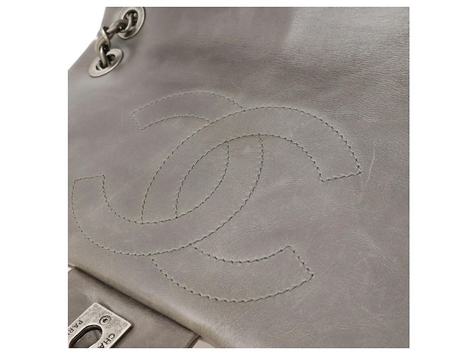 Borsa a Spalla Matelassé Chanel Grigio Kaki - vista 8