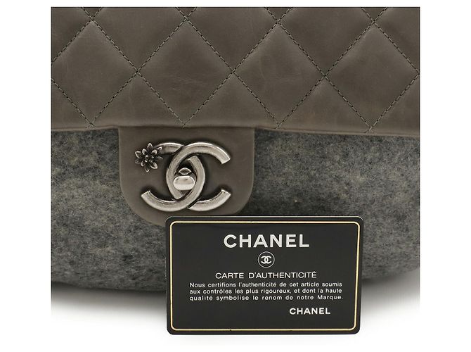 Borsa a Spalla Matelassé Chanel Grigio Kaki - vista 9