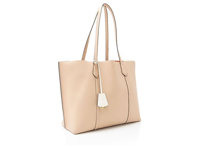 Tory Burch Leder Perry Tote mit drei Fächern Braun Beige - Ansicht 2
