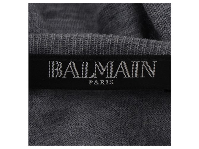 Suéter de lana gris con acento de volantes Balmain - vista 4