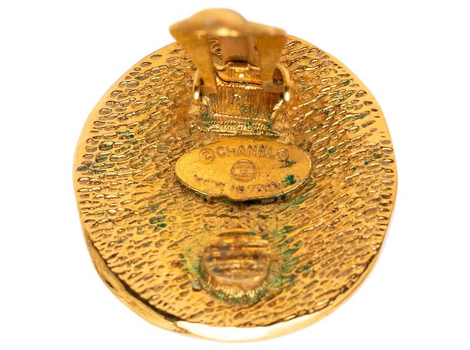Orecchini rotondi a clip in oro 31 Rue Cambon di Chanel D'oro Metallico - vista 4