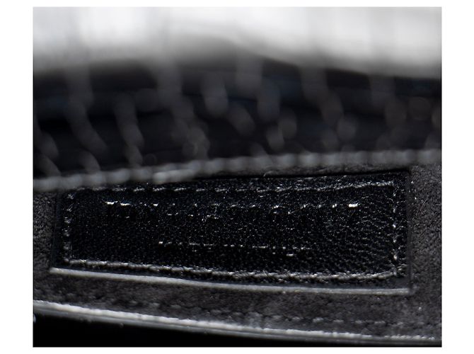 Saint Laurent Croc Embossed Leather Monogram Sunset Medium Shoulder Bag Noir - vue 6