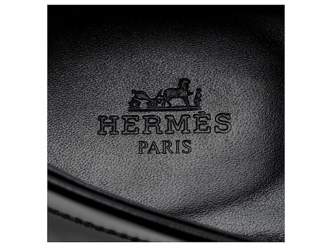 Hermès Kalbsleder Fransen Loafers mit Nieten - Größe 7 / 37 Schwarz - Ansicht 8