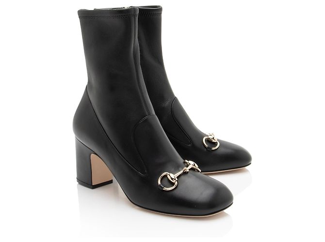 Botines de cuero Horsebit Gucci - Talla 37 Negro - vista 2