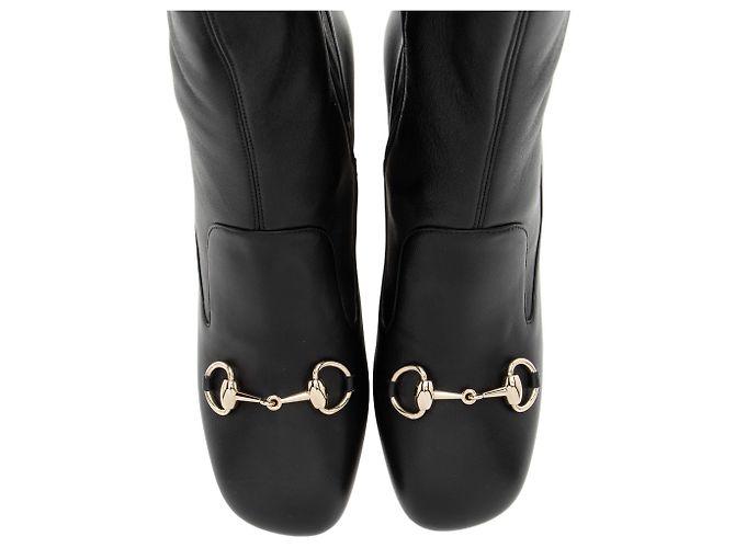 Botines de cuero Horsebit Gucci - Talla 37 Negro - vista 4