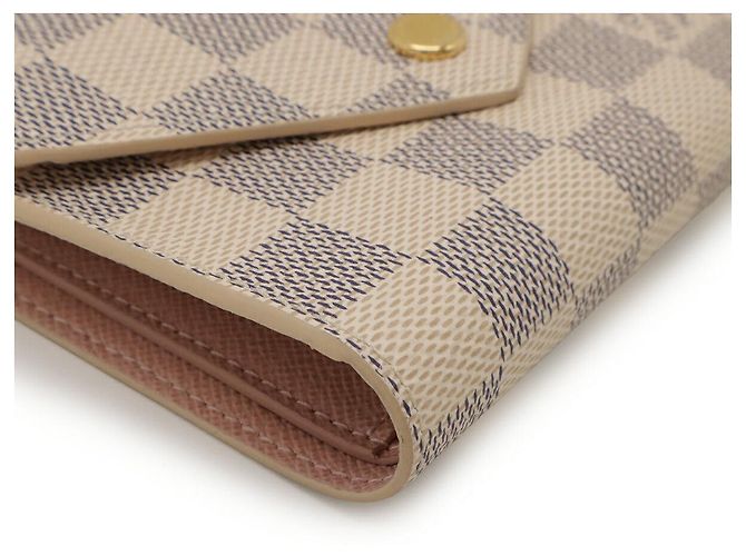Portafoglio Victorine Damier Azur di Louis Vuitton Marrone Beige - vista 3