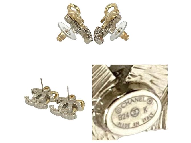 Orecchini in nastro con il logo Coco di Chanel Argento Metallico - vista 3