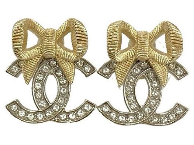 Orecchini in nastro con il logo Coco di Chanel Argento Metallico - vista 4