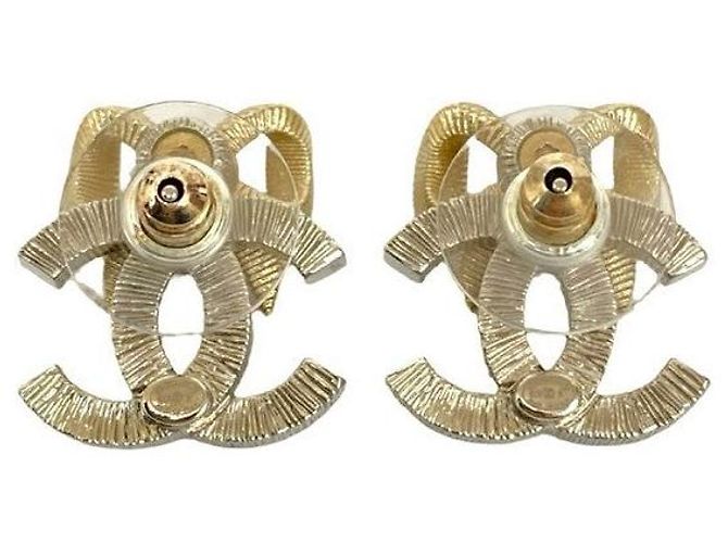 Orecchini in nastro con il logo Coco di Chanel Argento Metallico - vista 5