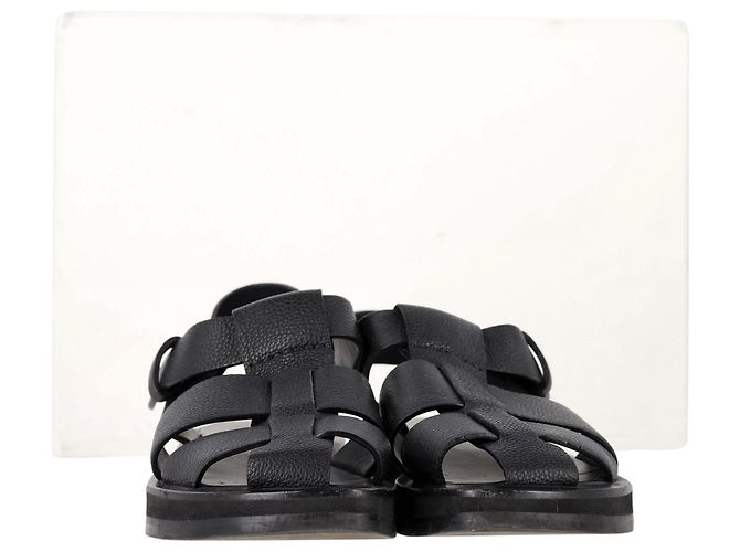 I sandali Fisherman in pelle nera di The Row - vista 2