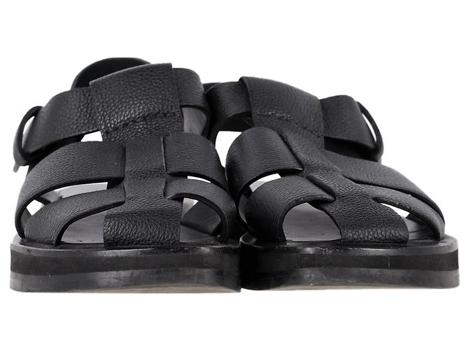 I sandali Fisherman in pelle nera di The Row - vista 3