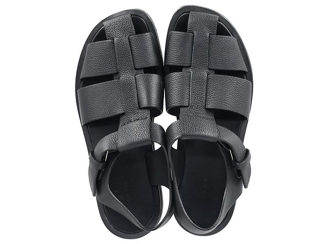 I sandali Fisherman in pelle nera di The Row - vista 4