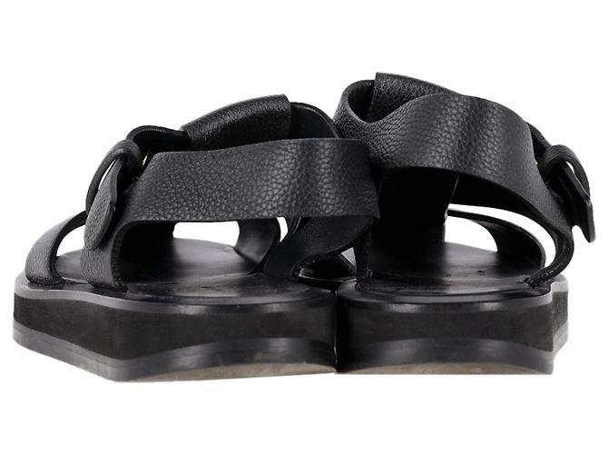 I sandali Fisherman in pelle nera di The Row - vista 6