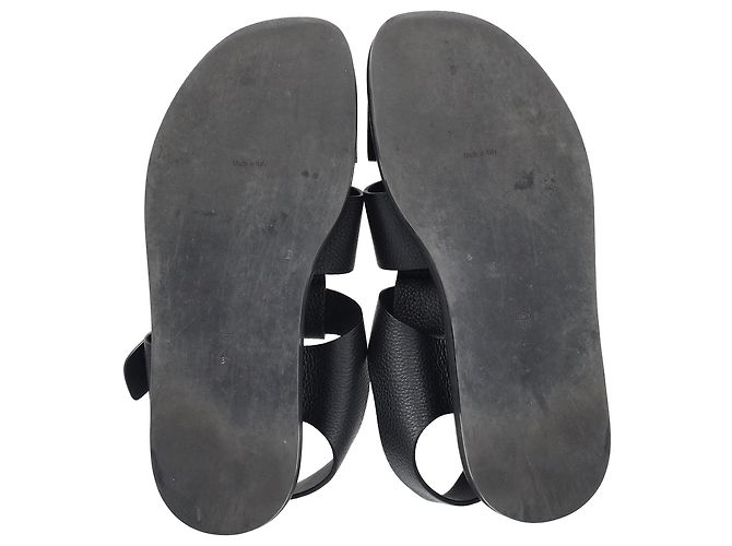 I sandali Fisherman in pelle nera di The Row - vista 7