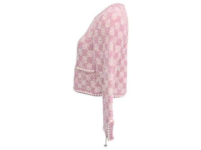 Timeless Giacca da sera in tweed rosa in cotone Chanel 2023 - vista 2