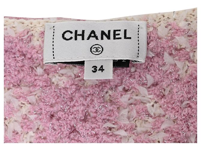 Timeless Giacca da sera in tweed rosa in cotone Chanel 2023 - vista 4