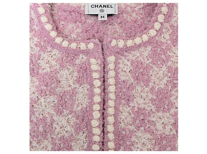 Timeless Giacca da sera in tweed rosa in cotone Chanel 2023 - vista 5
