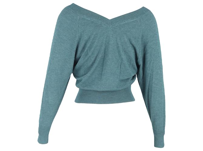 Isabel Marant V-Ausschnitt Pullover aus grüner Wolle - Ansicht 3