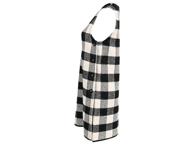 Abito Mini Gingham Dior in Lana Bianca Bianco - vista 2