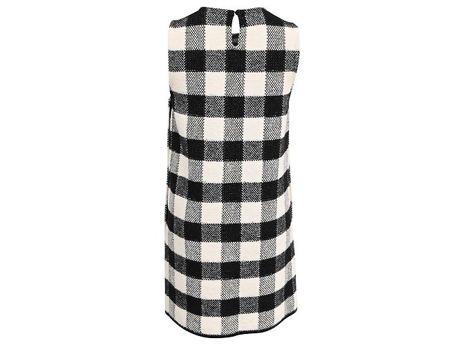 Abito Mini Gingham Dior in Lana Bianca Bianco - vista 3