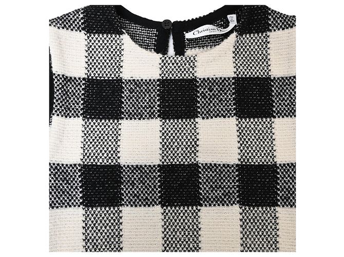 Abito Mini Gingham Dior in Lana Bianca Bianco - vista 5