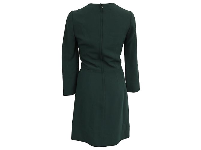 Vestido Mini de Crepé Elástico Esmeralda Dolce & Gabbana en Lana Verde - vista 3