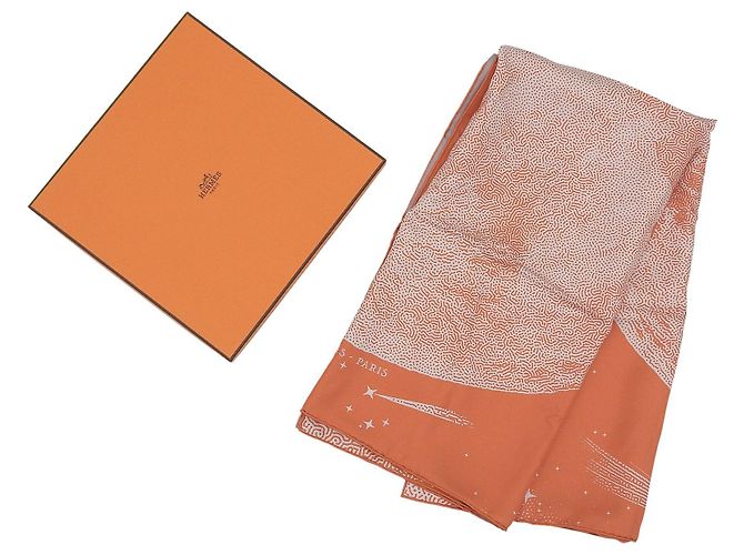 Bufanda de Seda Clair de Lune de Hermès Naranja - vista 2