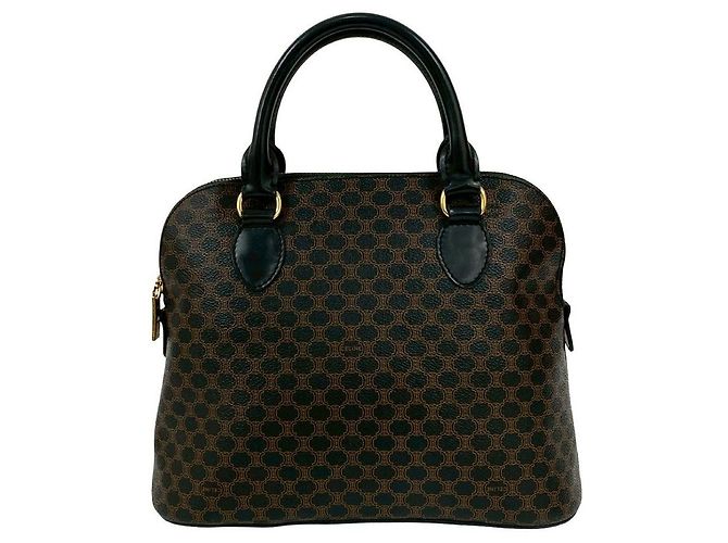 Céline Borsa in pelle Celine Macadam Blazon Nero - vista 2