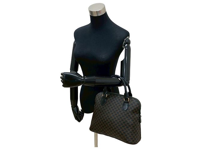 Céline Borsa in pelle Celine Macadam Blazon Nero - vista 3