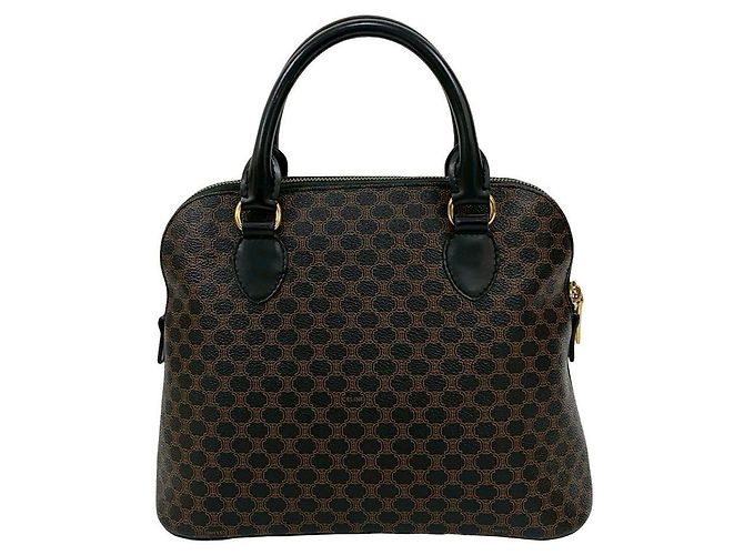 Céline Borsa in pelle Celine Macadam Blazon Nero - vista 4