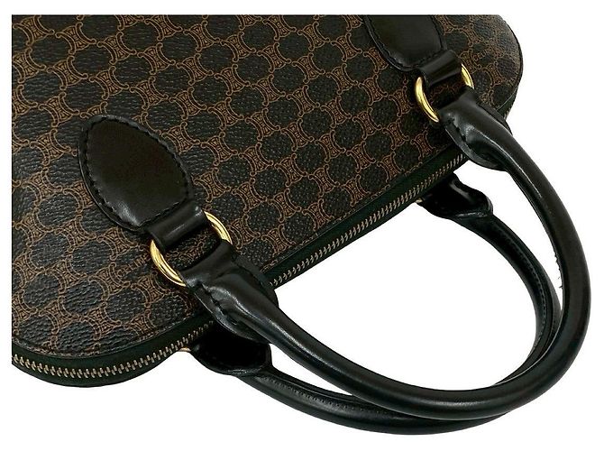 Céline Borsa in pelle Celine Macadam Blazon Nero - vista 5