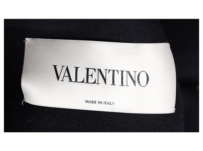 Valentino Garavani Abrigo de Lana Negra con Apliqué de Mariposa Valentino Negro - vista 5