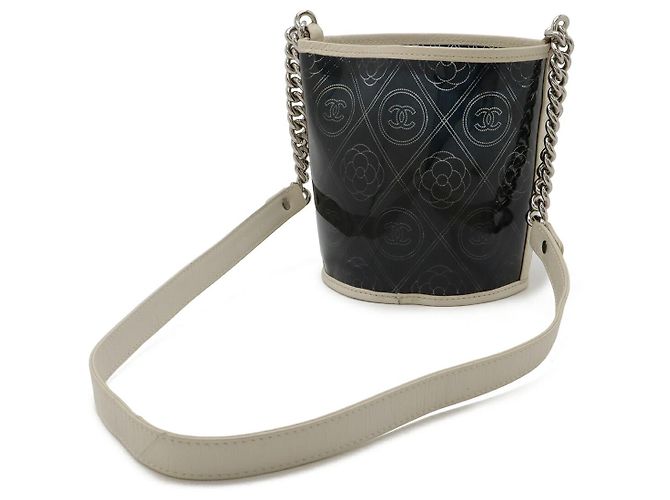Borsa a spalla in pelle vinilica Camelia di Chanel Nero - vista 2