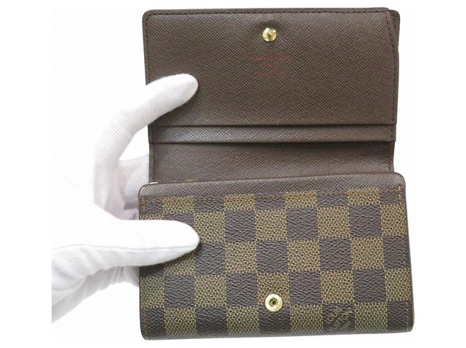 Cartera Bifold de PVC Damier Louis Vuitton Castaño Damier ebene - vista 3