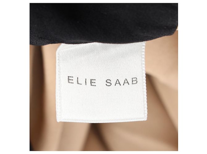 Abito mini a maniche lunghe in poliamide nera con pizzo di Elie Saab Nero - vista 5