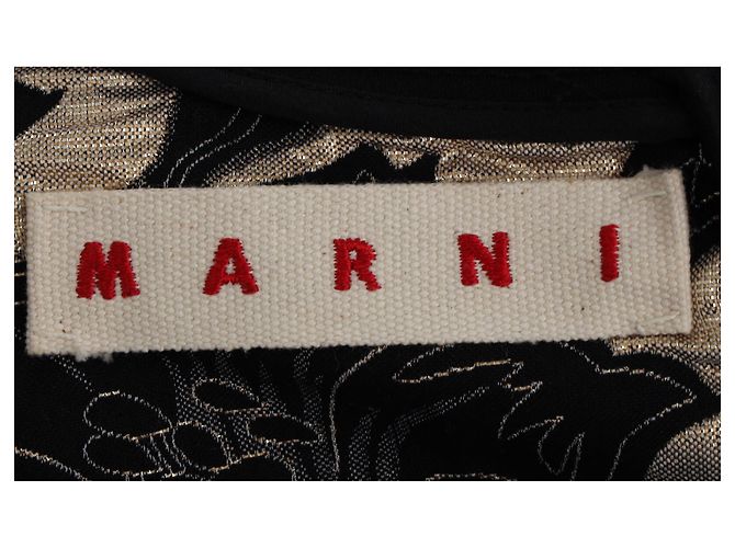 Blusa a maniche corte in jacquard lurex floreale Marni in cotone nero - vista 4