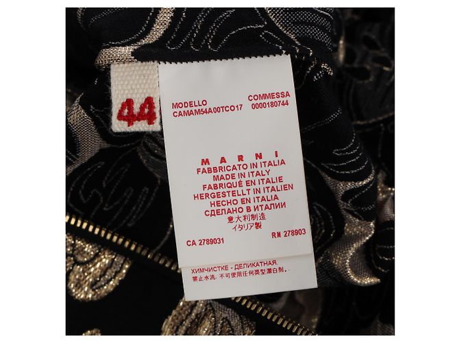 Blusa a maniche corte in jacquard lurex floreale Marni in cotone nero - vista 5