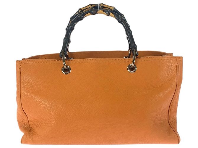 Gucci Bamboo Leder 2-Wege Tote Bag Orange - Ansicht 2