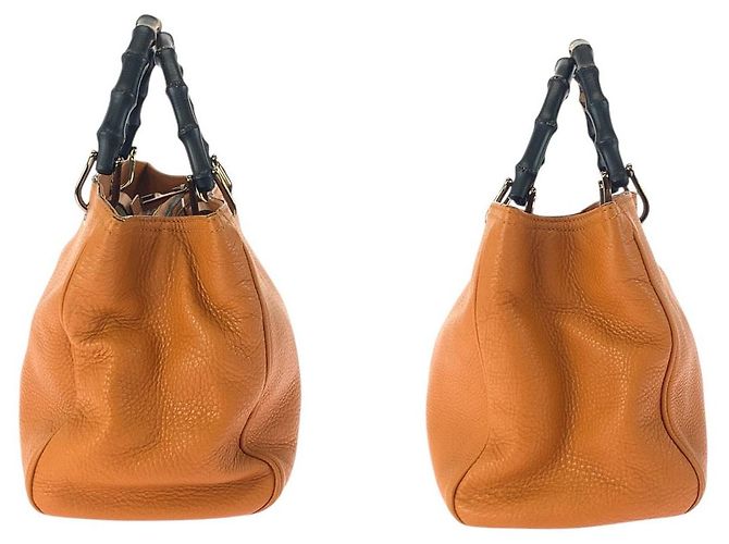 Gucci Bamboo Leder 2-Wege Tote Bag Orange - Ansicht 8