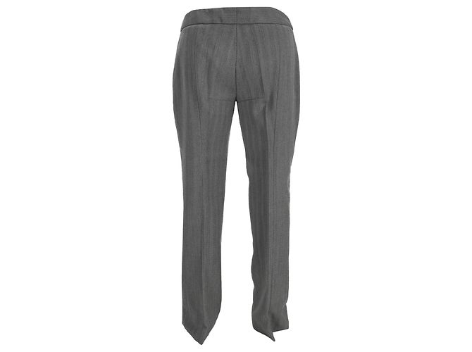 Alexander McQueen Straight Leg Trousers in Grey Wool - view 3