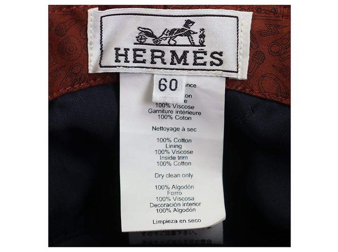 Cappello bucket in denim di cotone ricamato H di Hermès 60 Blu - vista 9
