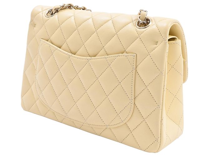 Timeless Borsa classica media a doppio flap trapuntata Chanel in pelle gialla Giallo - vista 3