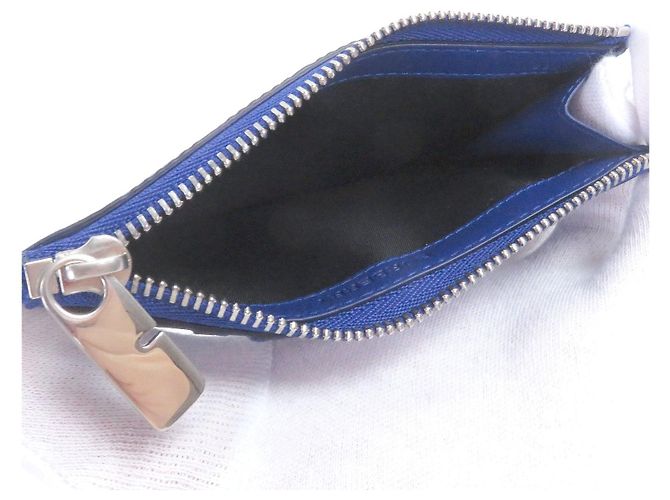 Porta-moedas de couro com padrão xadrez Burberry Azul - vista 4