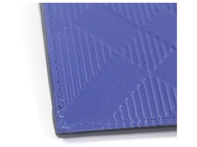 Porta-moedas de couro com padrão xadrez Burberry Azul - vista 6