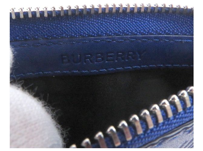 Porta-moedas de couro com padrão xadrez Burberry Azul - vista 7