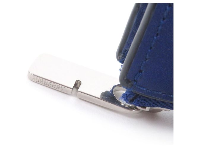 Porta-moedas de couro com padrão xadrez Burberry Azul - vista 8