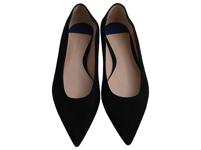 Ballerine a punta Stuart Weitzman in suede nero - vista 5