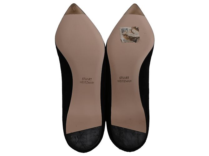Ballerine a punta Stuart Weitzman in suede nero - vista 6