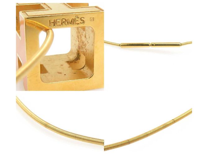 Collana in metallo Cage de H Hermès D'oro Arancione - vista 4